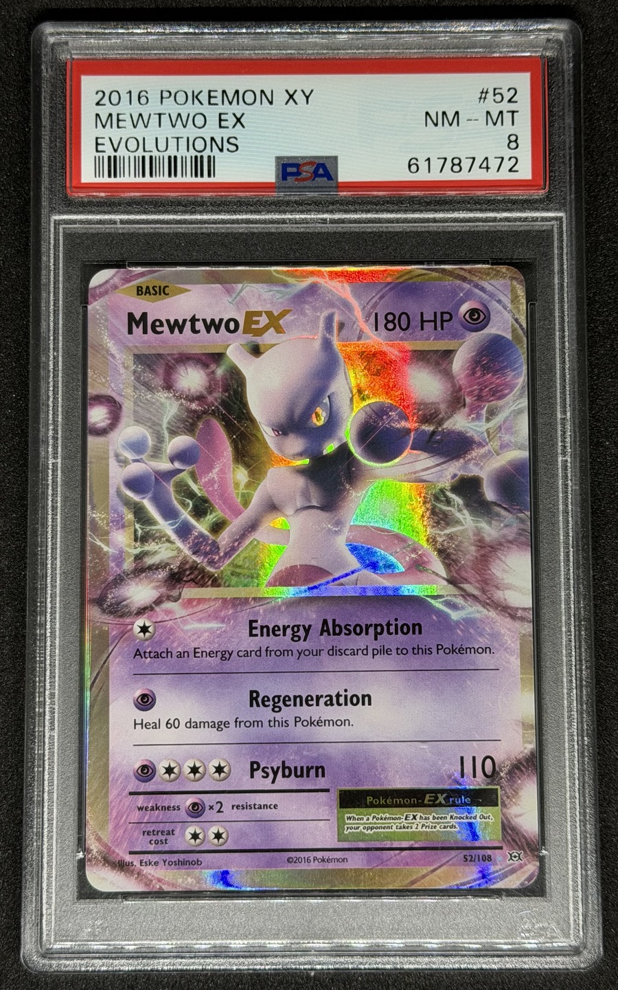 Mewtwo EX PSA 8 – Evolutions English #52 | Graded Cards 01